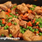 Ham with green peas
