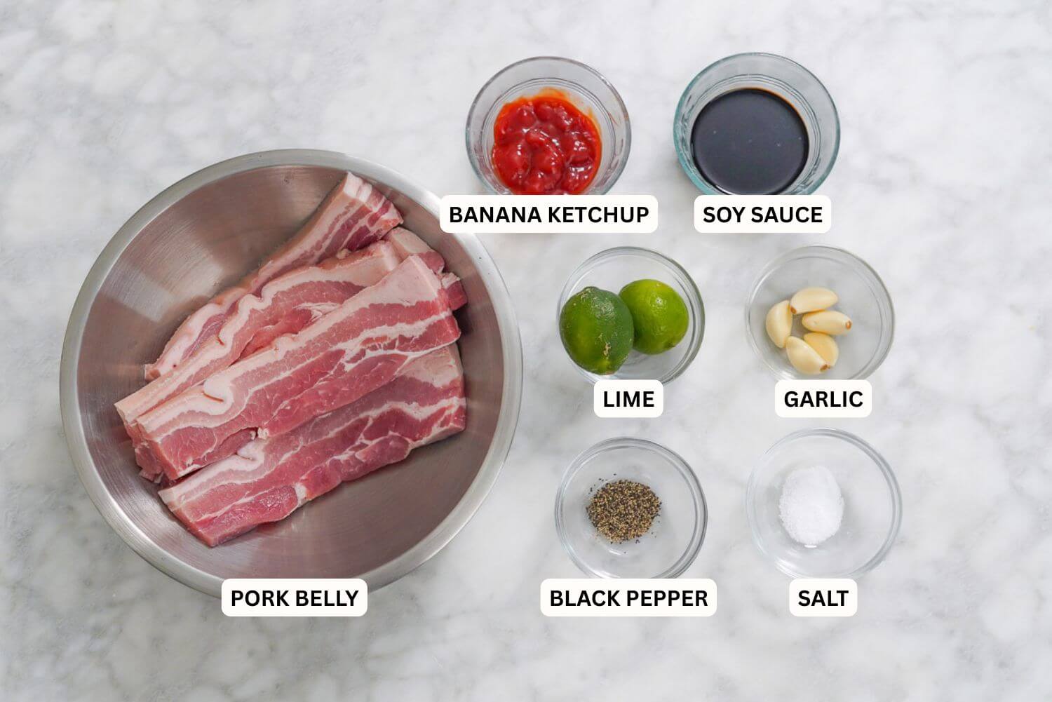 Inihaw na liempo ingredients