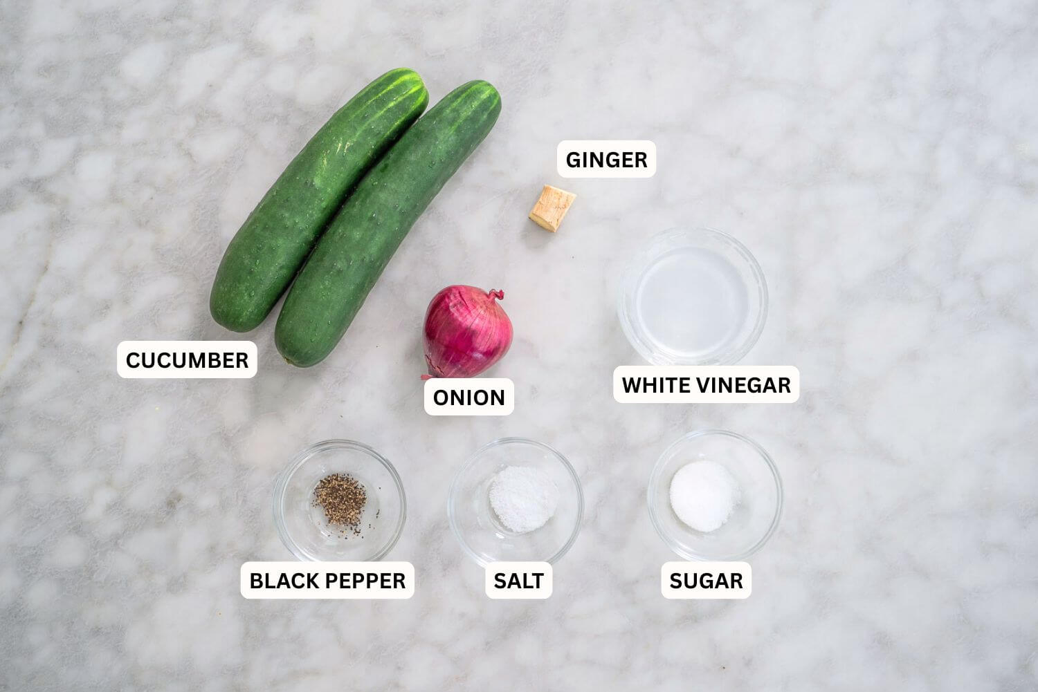 Healthy Filipino cucumber salad Ingredients