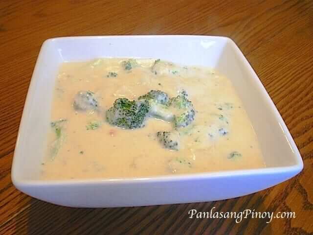 cheesy broccoli soup recipe