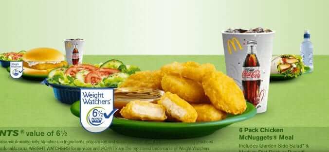 weight watchers mc donalds meals