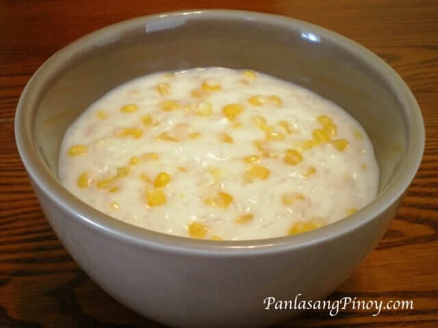 ginataang mais corn in coconut milk recipe