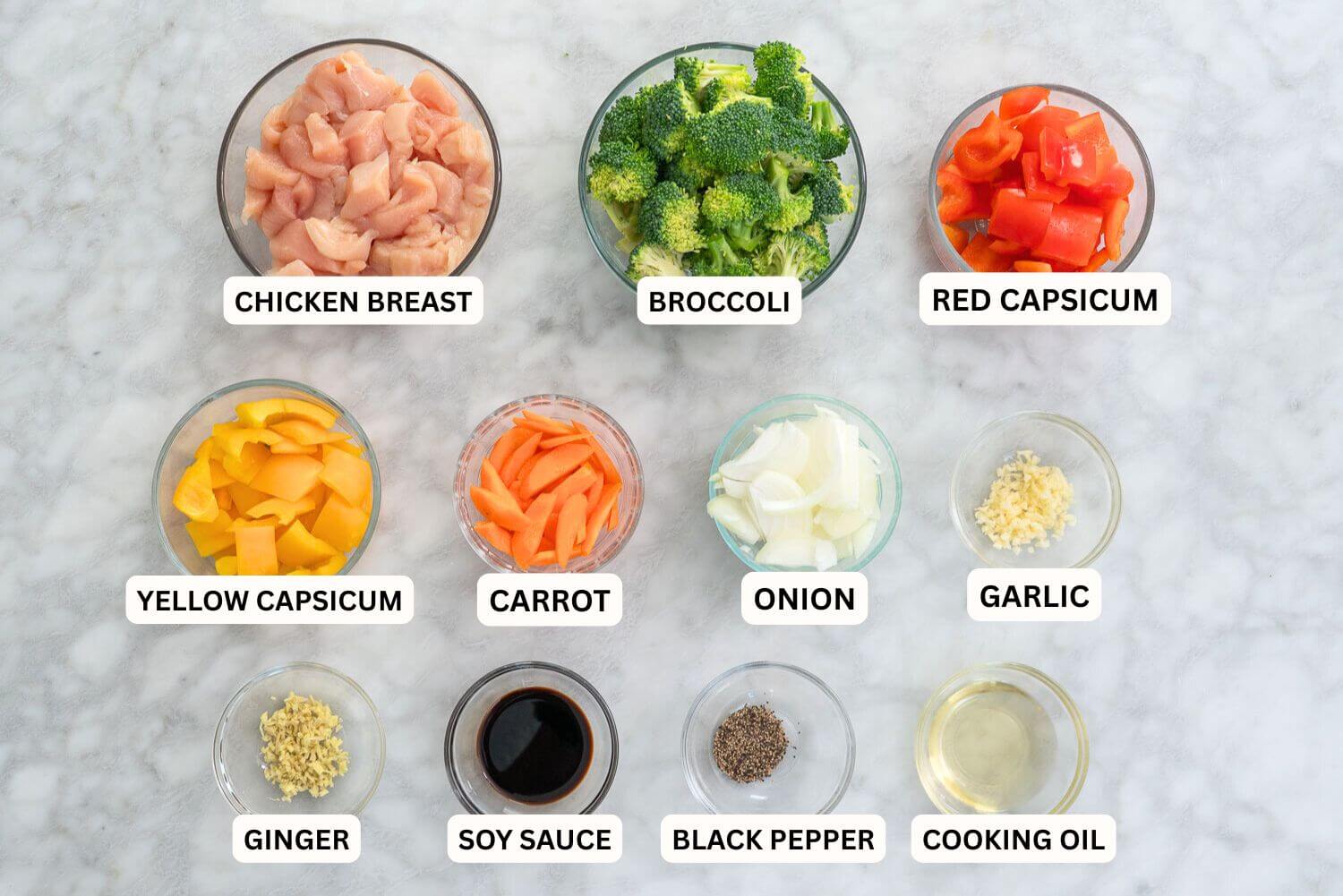 Asian chicken stir fry ingredients