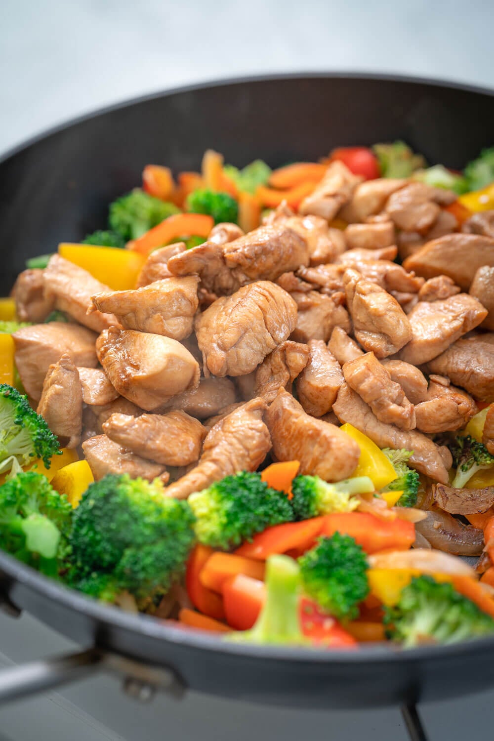 Chicken stir before adding sauce