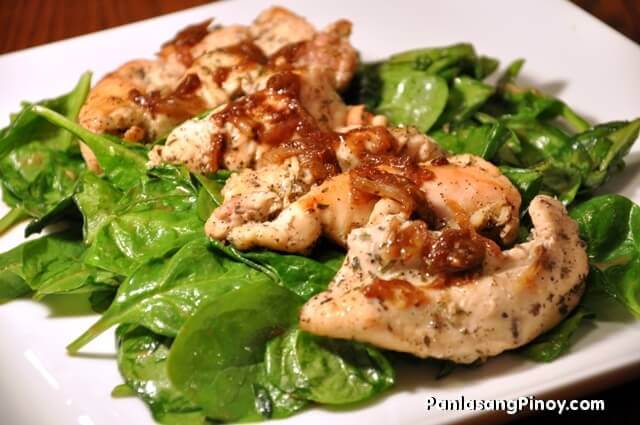 grilled chicken and spinach salad