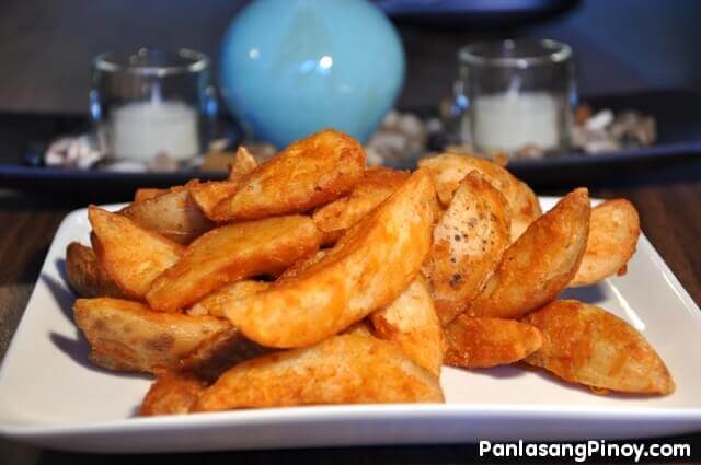 deep fried potato wedges