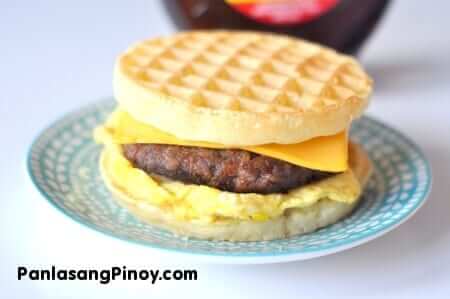 Sausage and Egg Waffle Sandwich