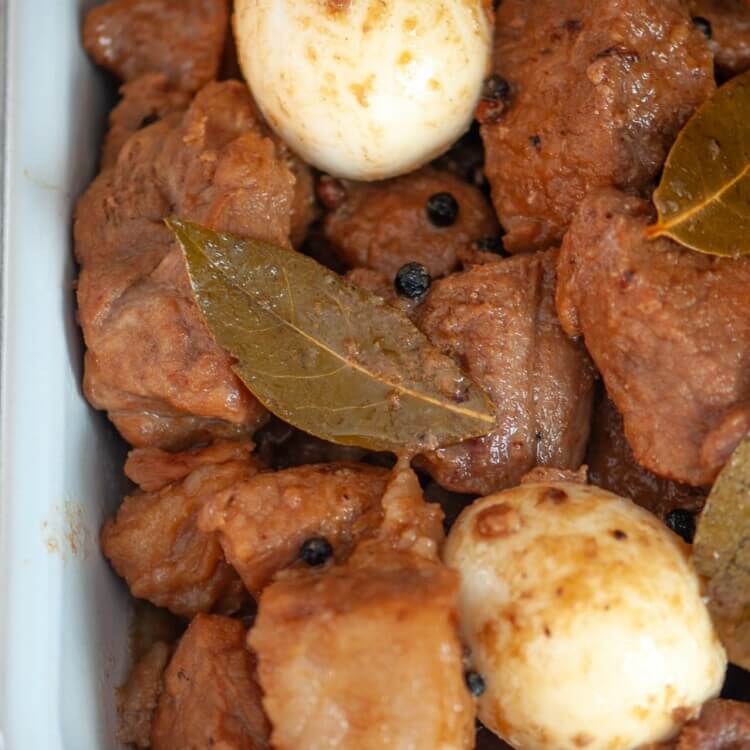 Pork adobo with boiled eggs