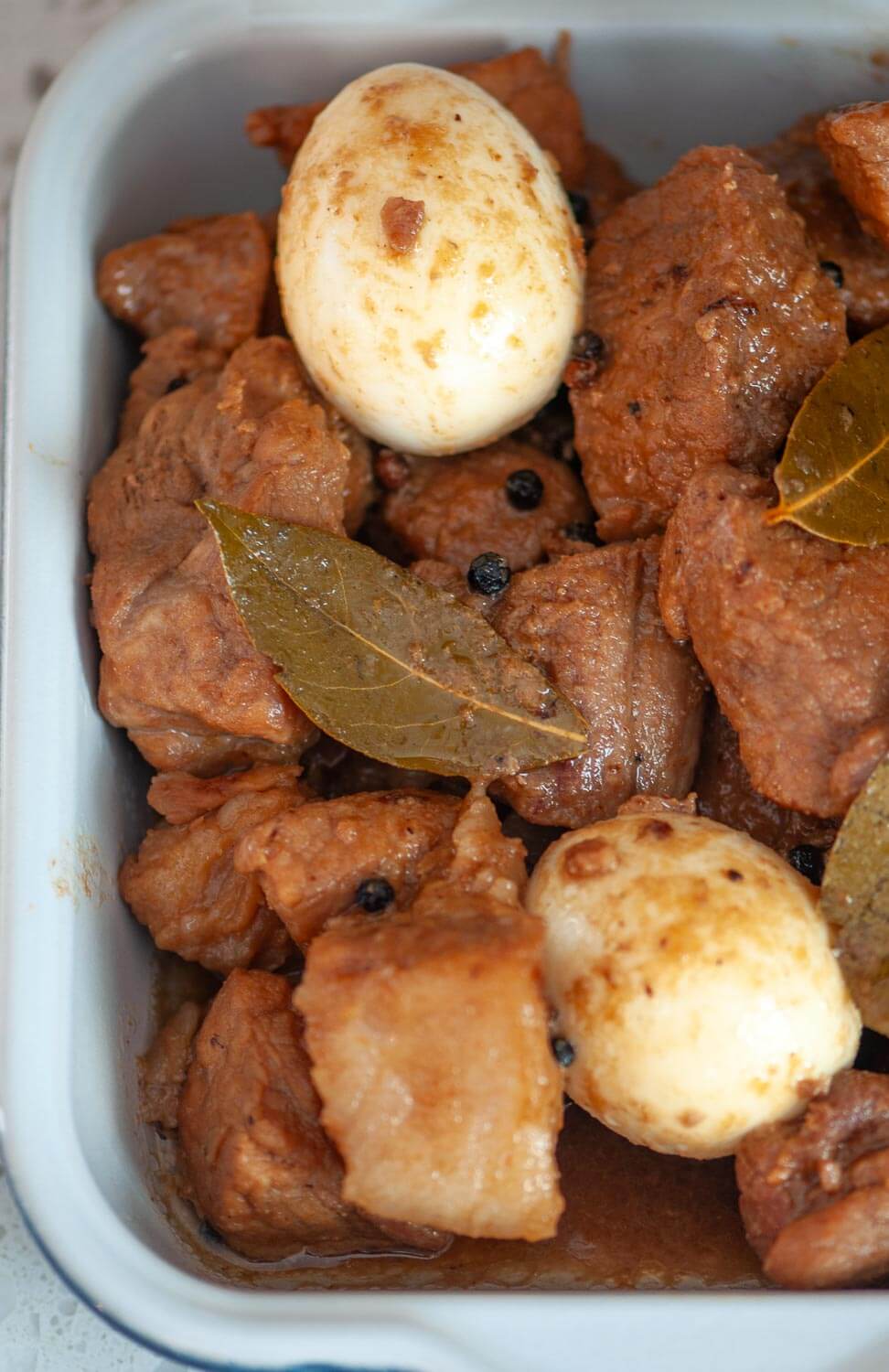 Pork adobo with boiled eggs