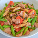 Chicken stir fry with baby corn