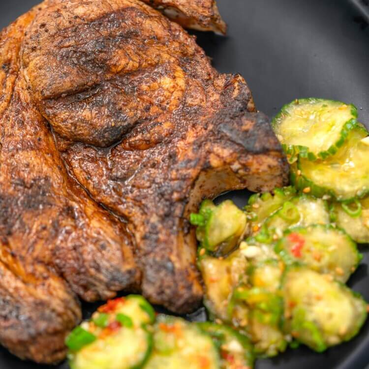 Brined and grilled pork chops