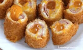 Deep Fried Ham and Cheese Roll