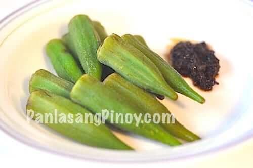 steamed okra with bagoong