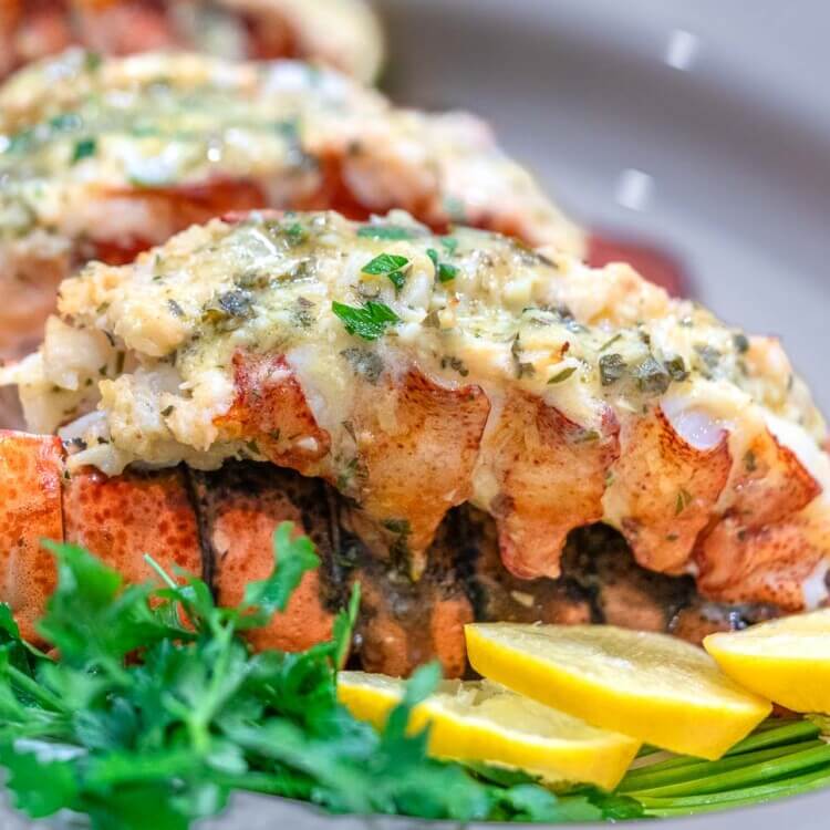 Baked lobster tail