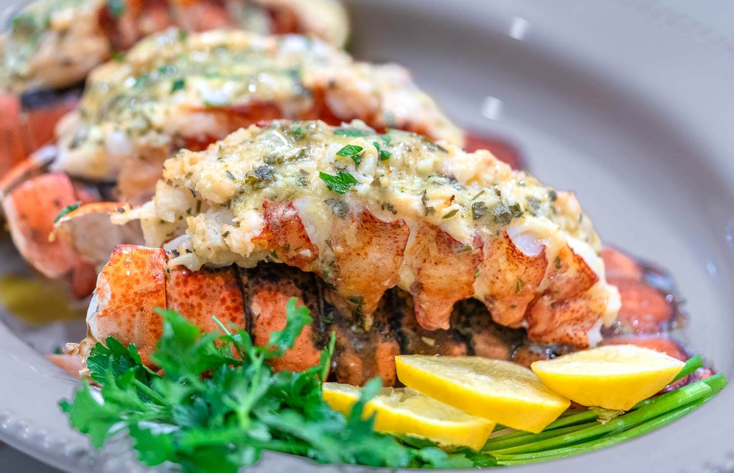 Baked lobster tail