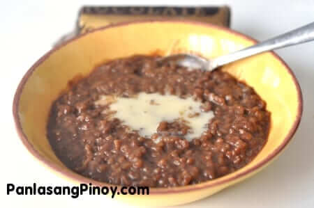 Champorado - Filipino chocolate rice porridge - Caroline's Cooking