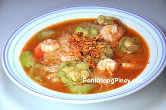 misua with patola and shrimp miswa