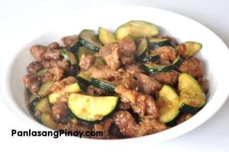 pork with zucchini in oyster sauce
