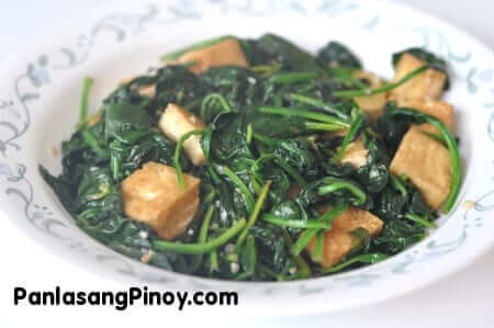 Sauteed Spinach with Tofu