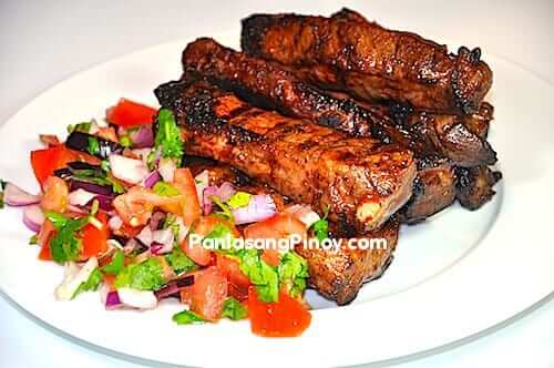 grilled ribs with pico de gallo