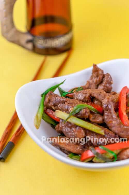 pork stir fry with scallions and red bell pepper