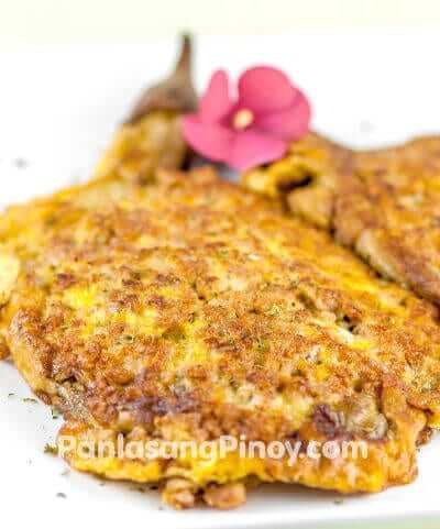 eggplant and ground chicken omelet