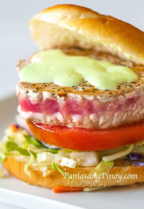 ahi tuna sandwich with wasabi mayo