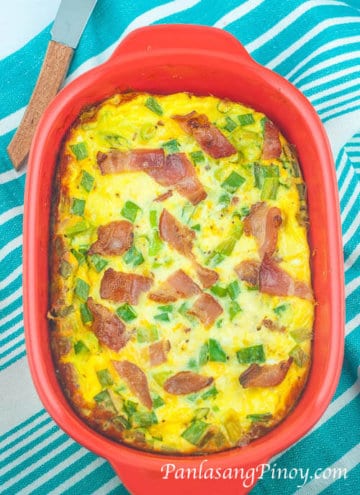 Bacon and Cheese Breakfast Casserole Recipe - Panlasang Pinoy