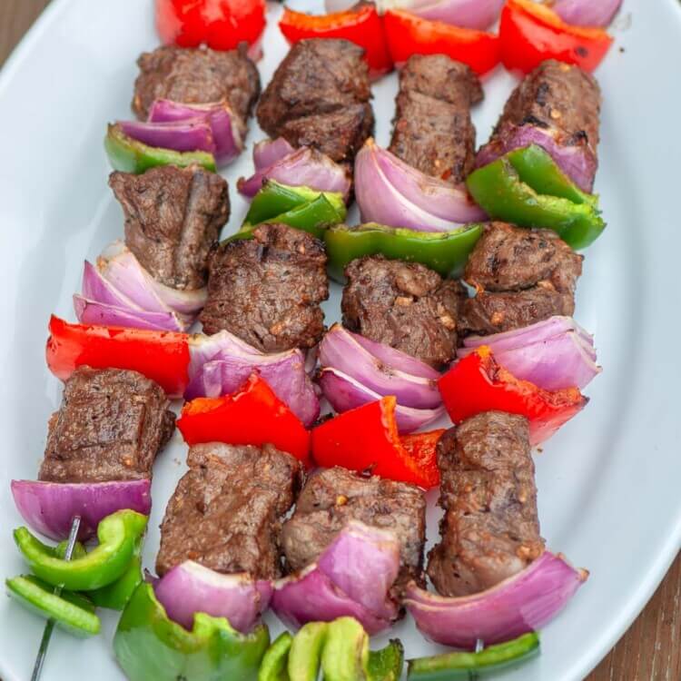 Beef kebab on a plate