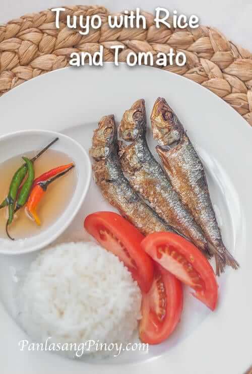 tuyo fish with rice and tomato