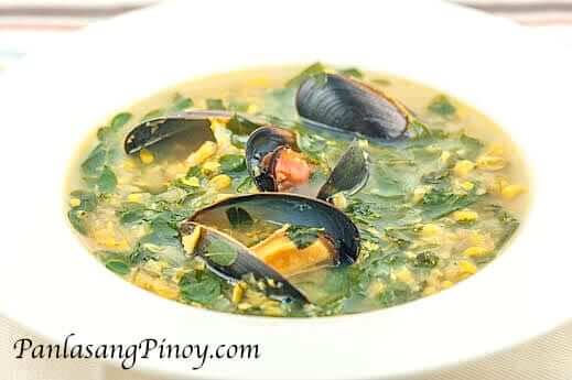 Corn-Soup-with-Mussels-and-Malunggay-Recipe