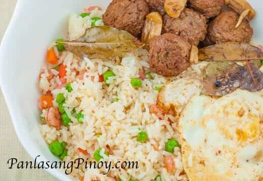 Adobong Meatball With Fried Rice and Egg Recipe