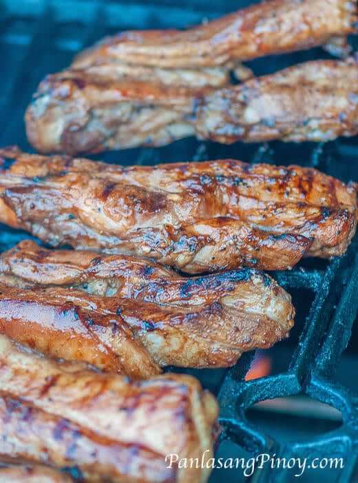 Grilling pork belly on a gas grill sale