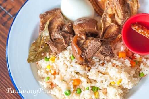 Pork Paksiw with Jeprox and Fried Rice Breakfast Meal