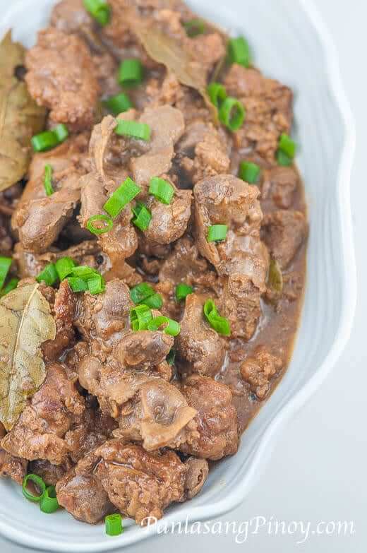 Chicken Liver and Gizzard Adobo_
