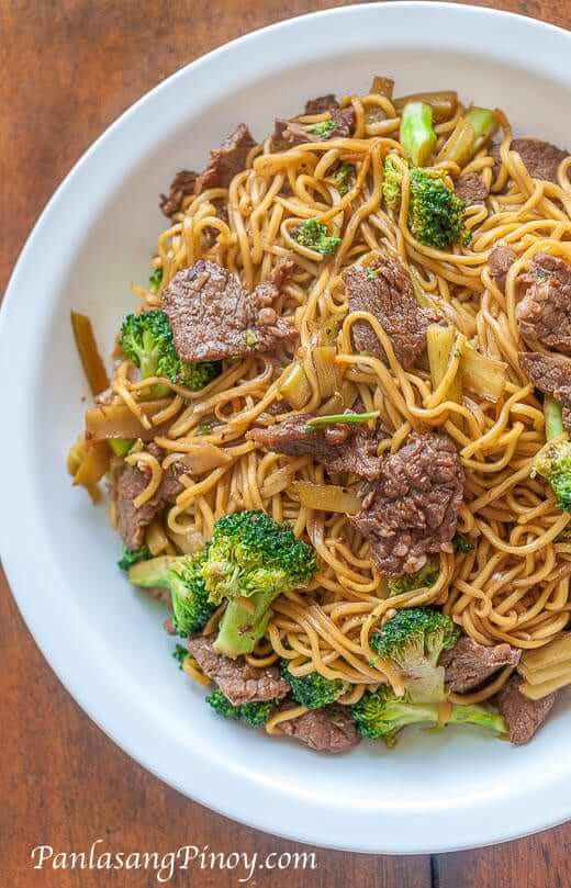 Lo Mein with Beef and Broccoli - Panlasang Pinoy