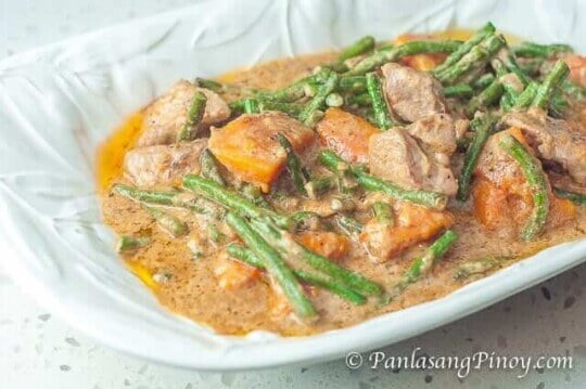 Pinoyal Pork Ginataan with Squash and String Beans - Panlasang Pinoy
