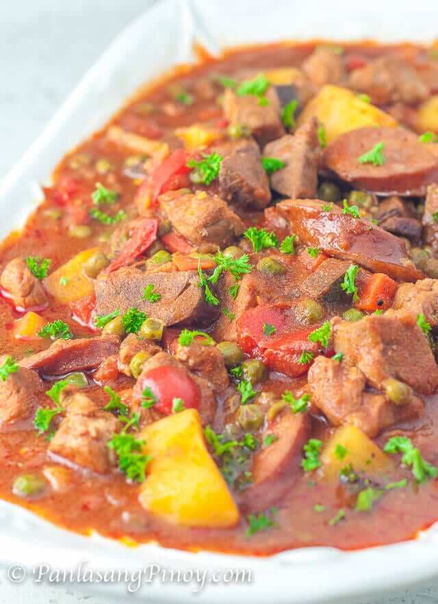 Sausage, Liver, and Pork Stew - Panlasang Pinoy