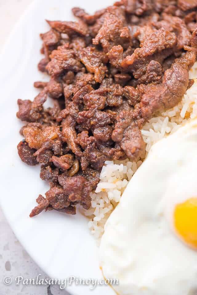 beef teriyaki tapa with fried rice and egg