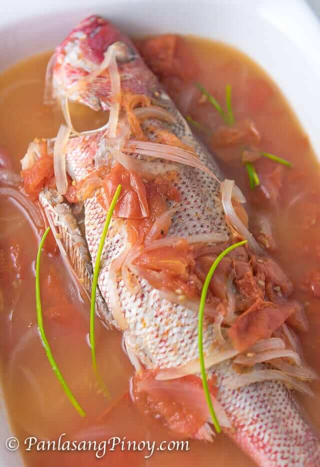 kinamatisang isda red snapper with tomato