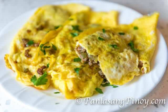 ground beef omelet recipe