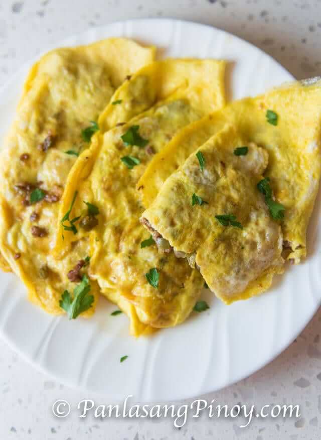 ground beef omelet_