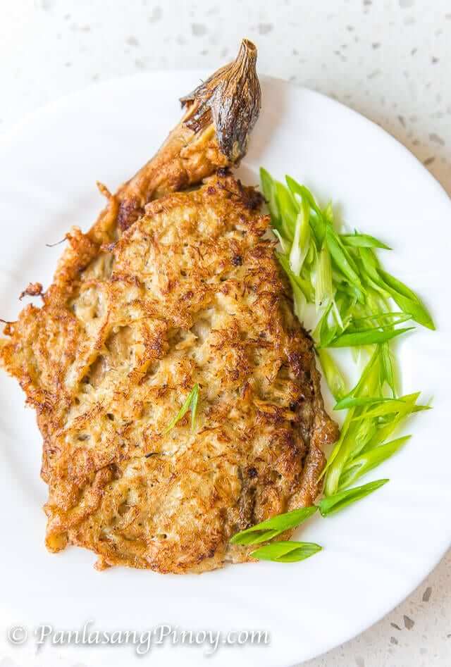 tortang talong with crab