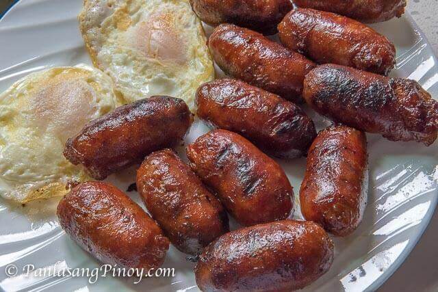Grilled Longganisa with Fried Eggs