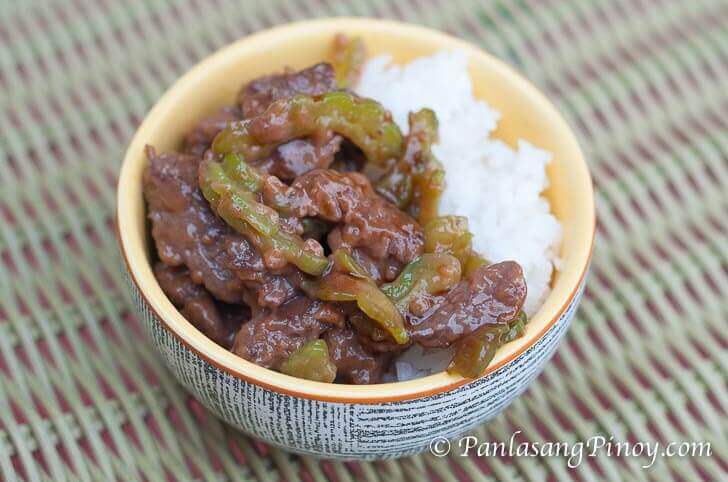 Beef in Oyster Sauce Stir Fry with Ampalaya Rice Bowl Recipe