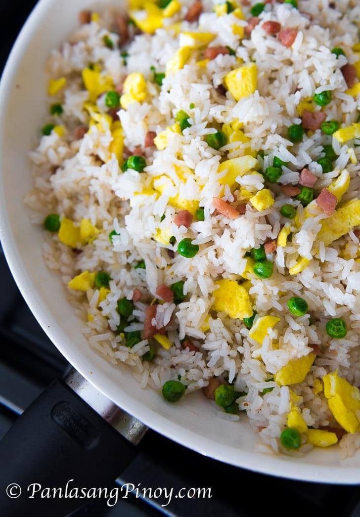Ham and Egg Fried rice with Sweet Peas Recipe