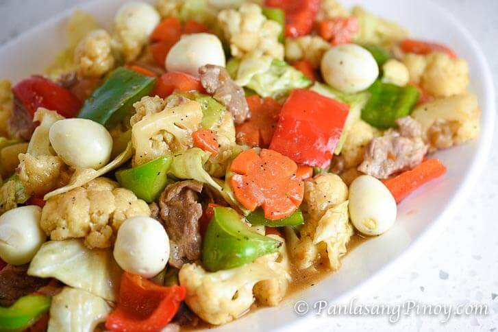 Chopsuey with Quail Eggs