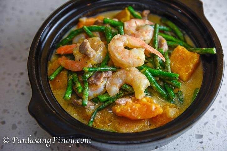 Ginataang Gulay with Pork and Shrimp - Panlasang Pinoy