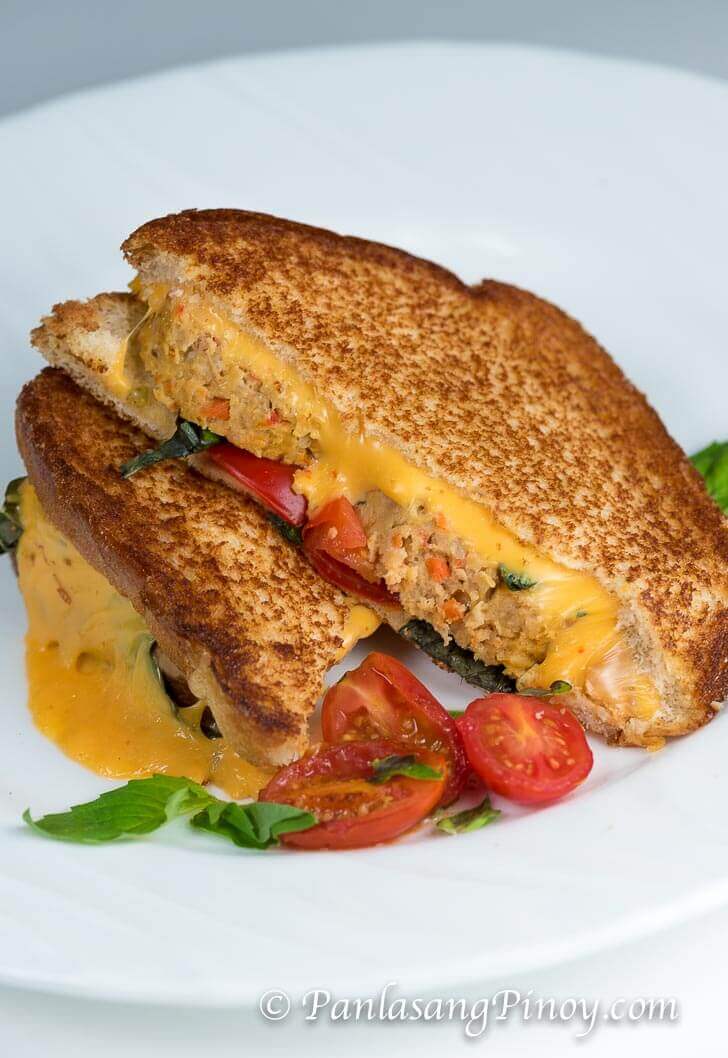 How to Make Embutido Meatloaf with Tomato and Basil Grilled Cheese Sandwich