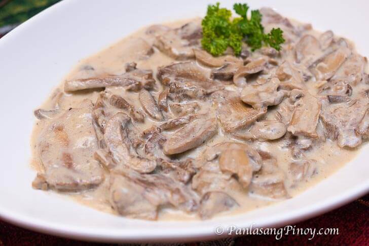 Lengua in White Mushroom Sauce Recipe